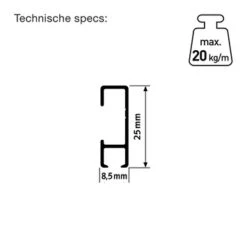 Artiteq Click Rail Schilderij Ophangsysteem Compleet 6 Meter Wit -Meubel Pracht 123 2165