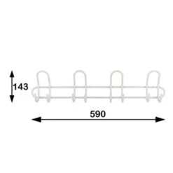 Kapstok Gerome 8 Haaks Wit 590mm -Meubel Pracht 123 2184