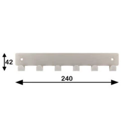 Kapstok Petra 6 Haaks Rvs Look 240mm -Meubel Pracht 123 2191