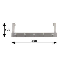 Kapstok Manuel 5 Haaks Rvs 400mm -Meubel Pracht 123 2214