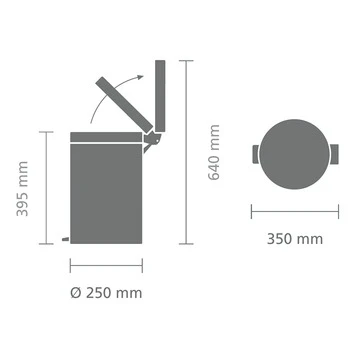 Brabantia Pedaalemmer Classic 12 Liter, Metallic Grey 6 Brabantia Pedaalemmer Classic 12 Liter, Metallic Grey - Afbeelding 4