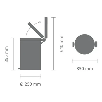 Brabantia Pedaalemmer Classic 12 Liter, Metallic Grey 7 Brabantia Pedaalemmer Classic 12 Liter, Metallic Grey - Afbeelding 5