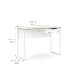 Bureau Loek Wit 76,5x110x48,4cm 13 Bureau Loek Wit 76,5x110x48,4cm -Meubel Pracht 123 24