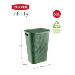 Curver Infinity Dots Wasmand 60 Liter Groen Incl. Deksel -Meubel Pracht 123 2453