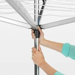 Brabantia Droogmolen Zilver Topspinner 50 Meter Met Grondanker -Meubel Pracht 123 3477