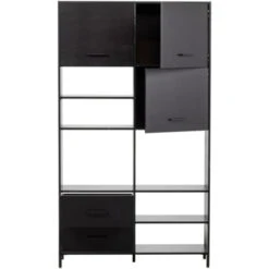 WOOOD Vakkenkast Aiko Grenen Zwart 11 WOOOD Vakkenkast Aiko Grenen Zwart -Meubel Pracht 123 350