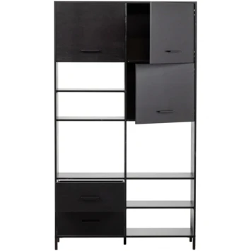 WOOOD Vakkenkast Aiko Grenen Zwart 5 WOOOD Vakkenkast Aiko Grenen Zwart - Afbeelding 3