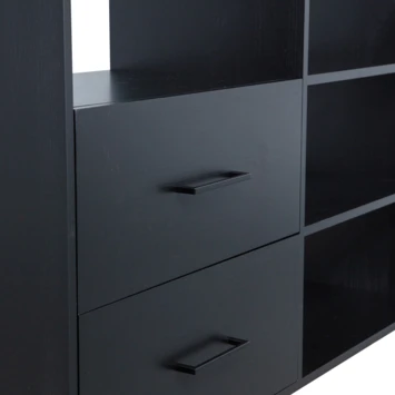 WOOOD Vakkenkast Aiko Grenen Zwart 6 WOOOD Vakkenkast Aiko Grenen Zwart - Afbeelding 4