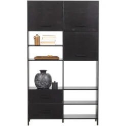 WOOOD Vakkenkast Aiko Grenen Zwart 14 WOOOD Vakkenkast Aiko Grenen Zwart -Meubel Pracht 123 353