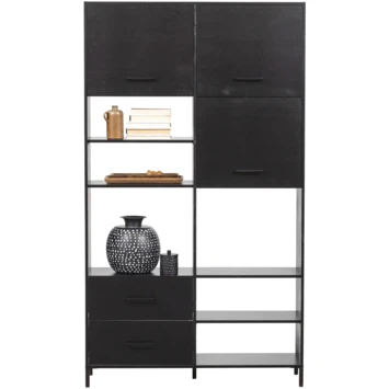 WOOOD Vakkenkast Aiko Grenen Zwart 8 WOOOD Vakkenkast Aiko Grenen Zwart - Afbeelding 6