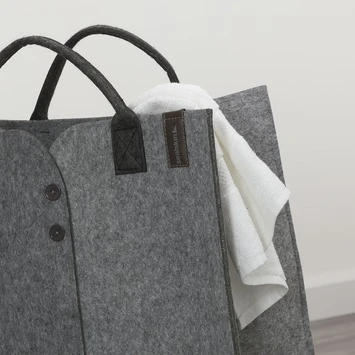 Sealskin Wasmand Felt 43x32x52 Cm Grijs 4 Sealskin Wasmand Felt 43x32x52 Cm Grijs - Afbeelding 2