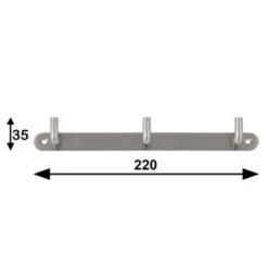 Kapstok Moja 3 Haaks Rvs 220mm 15 Kapstok Moja 3 Haaks Rvs 220mm -Meubel Pracht 123 379