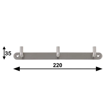 Kapstok Moja 3 Haaks Rvs 220mm 9 Kapstok Moja 3 Haaks Rvs 220mm - Afbeelding 7