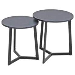 GAMMA Bijzettafel Albert Metaal/mdf Zwart Set Van 2