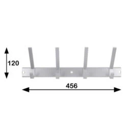 Kapstok Ria 4 Haaks Aluminium 456mm 15 Kapstok Ria 4 Haaks Aluminium 456mm -Meubel Pracht 123 402