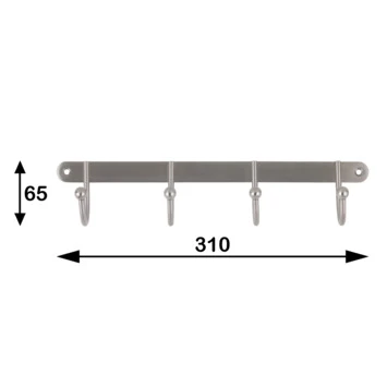 Kapstok Mathijs 4 Haaks Rvs 310mm 9 Kapstok Mathijs 4 Haaks Rvs 310mm - Afbeelding 7