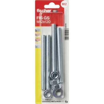 Fischer Chemisch Anker Draadstang FIS GS M12x120mm 4 Stuks 4 Fischer Chemisch Anker Draadstang FIS GS M12x120mm 4 Stuks - Afbeelding 2
