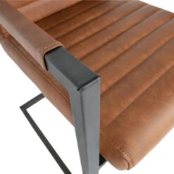 WOOOD Eetkamerstoel Bas Pu-leder Cognac -Meubel Pracht 123 458