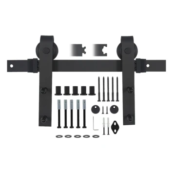 Starx Schuifdeursysteem Industrieel Mat Zwart Complete Set Met Hangrollen 4 Starx Schuifdeursysteem Industrieel Mat Zwart Complete Set Met Hangrollen - Afbeelding 2