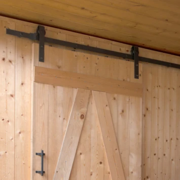 Starx Schuifdeursysteem Industrieel Mat Zwart Complete Set Met Hangrollen 6 Starx Schuifdeursysteem Industrieel Mat Zwart Complete Set Met Hangrollen - Afbeelding 4