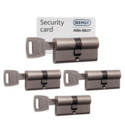 Nemef Veiligheidscilinder NF4 Met Keersleutel 30/30 Mm SKG 3-sterren Gelijksluitend 4 Stuks