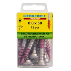 Rotadrill Paalhouderschroef T40 8x50 12 Stuks -Meubel Pracht 123 4724