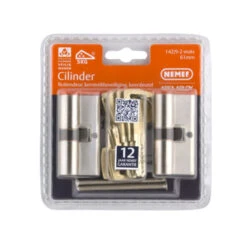Nemef Veiligheidscilinder NF4 Met Keersleutel 30/30 Mm SKG 3-sterren Gelijksluitend 2 Stuks -Meubel Pracht 123 4764