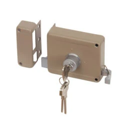 Yale Oplegslot Met Buitencilinder Vast Grijs Gelakt 635-50mm -Meubel Pracht 123 4839