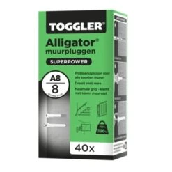 Toggler Alligatorplug A8 8 Mm 40 Stuks