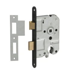 NEMEF Insteekslot Cilinderslot Met Zwarte Voorplaat Doorn 50mm PC55mm