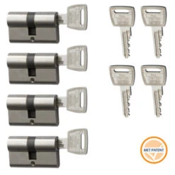 Nemef Veiligheidscilinder NF3+ 30/30 Mm SKG 3-sterren Gelijksluitend 4 Stuks