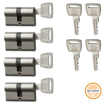 Nemef Veiligheidscilinder NF3+ 30/30 Mm SKG 3-sterren Gelijksluitend 4 Stuks 3 Nemef Veiligheidscilinder NF3+ 30/30 Mm SKG 3-sterren Gelijksluitend 4 Stuks