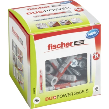 Fischer Universeelplug DuoPower 8x65mm Met Schroef 25 Stuks 4 Fischer Universeelplug DuoPower 8x65mm Met Schroef 25 Stuks - Afbeelding 2