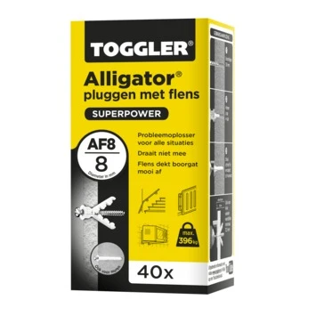 Toggler Alligatorplug Met Flens AF8 8 Mm 40 Stuks 3 Toggler Alligatorplug Met Flens AF8 8 Mm 40 Stuks