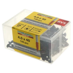 Rotadrill Lattenwandschroef Zwarte Lenskop Torx Rvs-410 4.0x40 Mm 100 Stuks -Meubel Pracht 123 5214