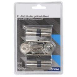 GAMMA Profielcilinder Nikkel 30/30 Mm Gelijksluitend 2 Stuks -Meubel Pracht 123 5239