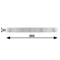Kapstok Kristel 5 Haaks Aluminium 360mm -Meubel Pracht 123 528