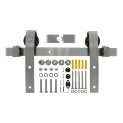 Schuifdeursysteem Industrieel RVS Complete Set Met Hangrollen -Meubel Pracht 123 5488
