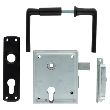 Tuinpoortsluiting Poortslot Voor Cilinderslot Met Beslag Zwart 4 Tuinpoortsluiting Poortslot Voor Cilinderslot Met Beslag Zwart - Afbeelding 2