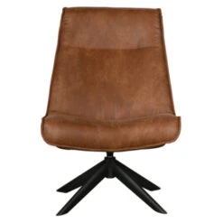 WOOOD Draaifauteuil Skyler Kunstleer Cognac