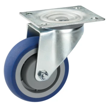 Zwenkwiel TPE Met Plaatbevestiging 80mm Tot 100kg 3 Zwenkwiel TPE Met Plaatbevestiging 80mm Tot 100kg