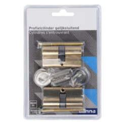 GAMMA Profielcilinder Messing 30/30 Mm Gelijksluitend 2 Stuks -Meubel Pracht 123 5679