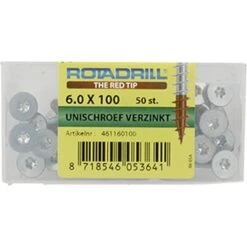Rotadrill Schroef Universeel Platkop Torx Verzinkt 6.0x100 Mm 50 Stuks -Meubel Pracht 123 5837
