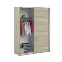 Garderobekast Janneke Lichteiken Met Spiegel 180cm -Meubel Pracht 123 591