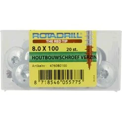 Rotadrill Houtbouwschroef Verzinkt 8.0x100 Mm 20 Stuks 5 Rotadrill Houtbouwschroef Verzinkt 8.0x100 Mm 20 Stuks -Meubel Pracht 123 5926