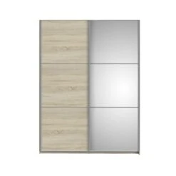 Garderobekast Janneke Lichteiken Met Spiegel 180cm -Meubel Pracht 123 593