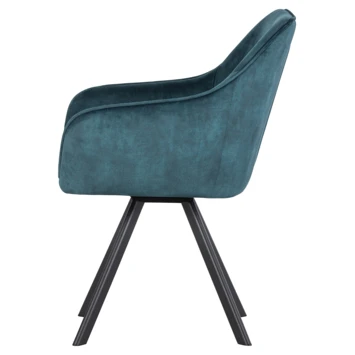 WOOOD Draaistoel Jitse Fluweel Mosgroen 5 WOOOD Draaistoel Jitse Fluweel Mosgroen - Afbeelding 3