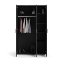 Kledingkast Pisa 3 Deur Zwart 16 Kledingkast Pisa 3 Deur Zwart -Meubel Pracht 123 649