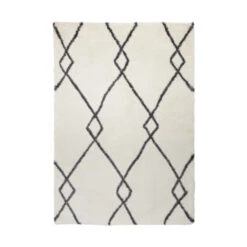 Vloerkleed Pelush Zwart Wit Wieber 160x230 Cm