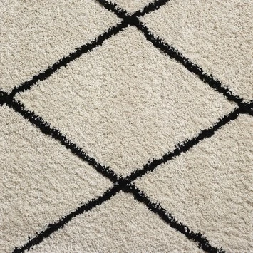 Cavallino Vloerkleed Wit/Zwart Ruit 35 Mm 160x230 Cm 5 Cavallino Vloerkleed Wit/Zwart Ruit 35 Mm 160x230 Cm - Afbeelding 3